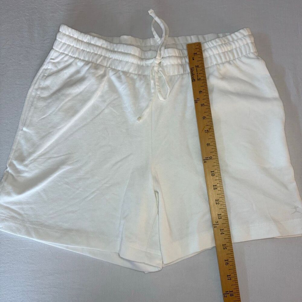 Danskin Shorts Women’s Medium White Knit | Elastic Waist Drawstring Pockets - Picture 7 of 9